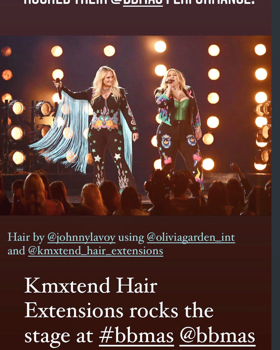 KmXtend Hair Extensions Rocks the Stage at 2022 Billboard Music Awards worn by Miranda Lambert and Elle King