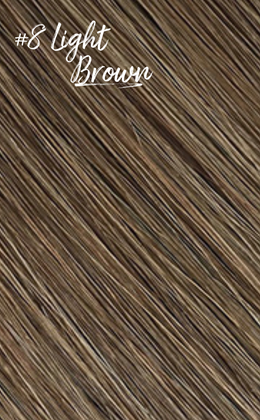 Light  Brown Flat Hybrid Weft Hair Extensions Color #8