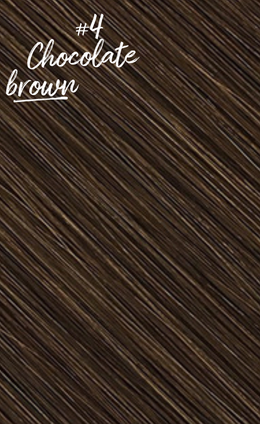 Chocolate Medium Brown Flat Hybrid Weft Hair Extensions Color #4