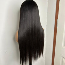 Load image into Gallery viewer, 24&quot;  Dark Brown Long Human Hair Wig 130% Density
