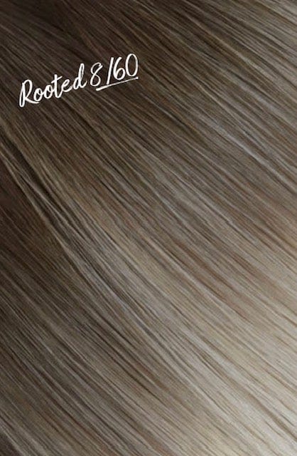 Rooted Blonde Cuticle Aligned Remy Clip In Hair Extensions Color T8/60
