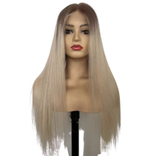 Load image into Gallery viewer, 24&quot;  T7/P18/60 Blonde Wig Double. Drawn Remy Hair 150% Density
