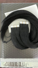 Load image into Gallery viewer, 18&quot; Indian Remy Tape Hair Extensions Jet Black 100 Grams 40 pc

