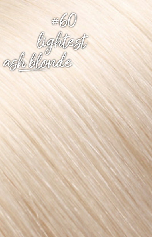 Platinum Blonde #60 Hand Tied Weft Hair Extensions