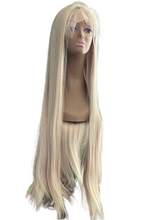 Load image into Gallery viewer, 30&quot; Blonde Front Lace Wig 200% Density Light Platinum Blonde
