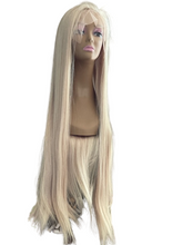 Load image into Gallery viewer, 30&quot; Blonde Front Lace Wig 150% Density Light Platinum Blonde
